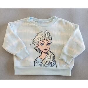 DISNEY Frozen Elsa Infant/Toddler Lt Blue Knit Fleece Sweatshirt -- Sz 2T
